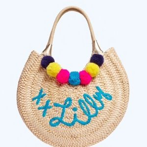 Lilly Pulitzer straw beach bag